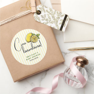 Adesivo Ciao Bambino Lemon Chá de fraldas de Verão italian