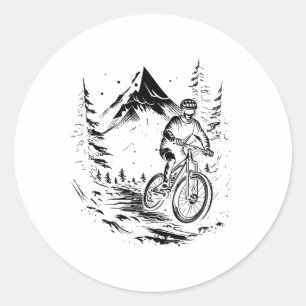 Adesivo Ciclismo de Montanha Esboço de Pilotagem em Trilha