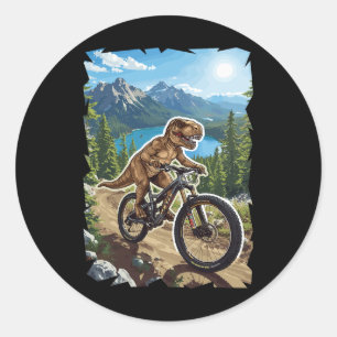 Adesivo Ciclismo de montanha na trilha da floresta do dino