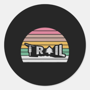 Adesivo Ciclismo de Montanha Trail Retro Vibrações ao Ar L