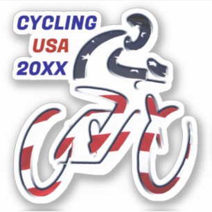 Adesivo Ciclismo Patriótico EUA