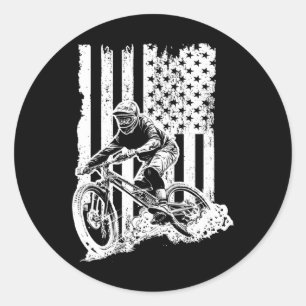 Adesivo Ciclismo Vintage Americano De Mtb - Bandeira De Bi