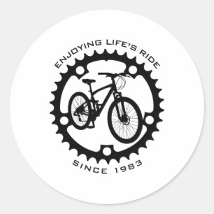 Adesivo Ciclista de montanha de 41 anos andando de bicicle