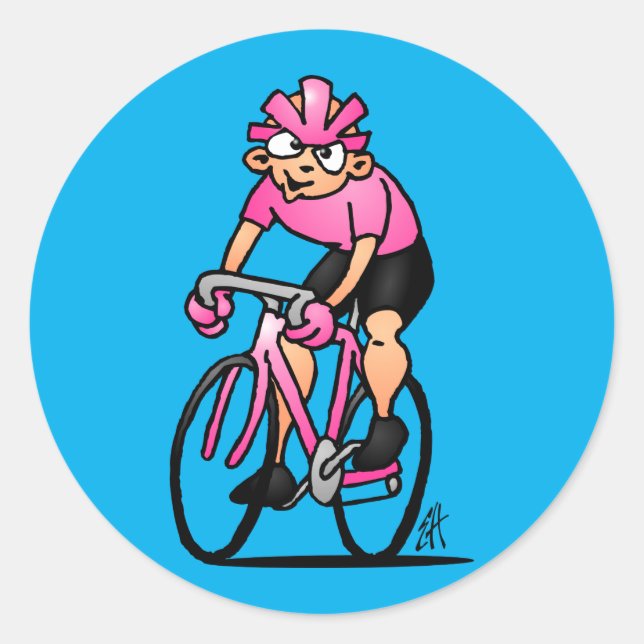 Adesivo Ciclista na Maglia Rosa (Frente)