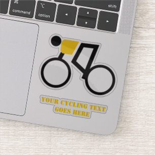 Adesivo Ciclista que monta seu preto e amarelo da