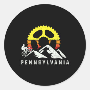Adesivo Ciclista Retro de Mountain Bike da Pensilvânia Mtb