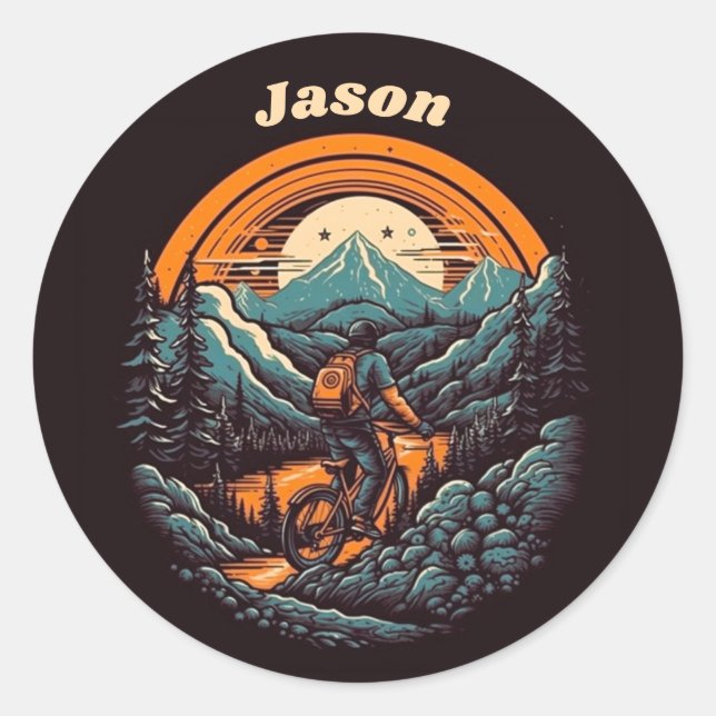 Adesivo Ciclo de vida, retro personalizável (Frente)