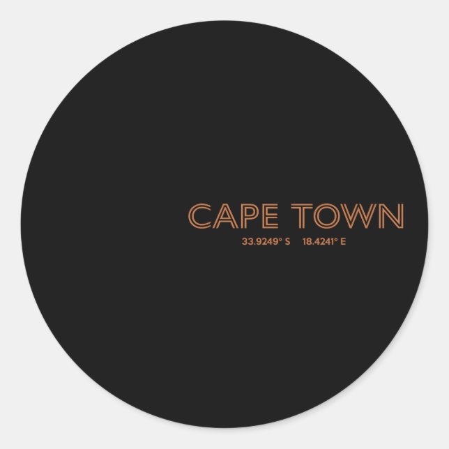 Adesivo Cidade da África do Sul Coordena Cidade do Cabo (Frente)