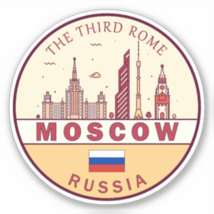 Adesivo Cidade da Rússia - Skyline Emblem