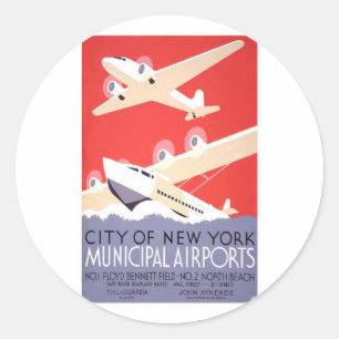 Adesivo Cidade de aeroportos do Municipal de New York