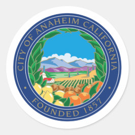 Adesivo Cidade de Anaheim, Califórnia Fundada em 1857 Seal