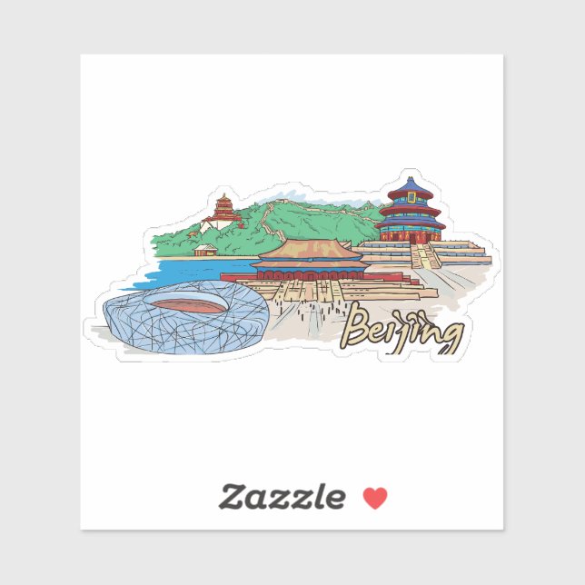 Adesivo cidade de beijing (Folha)