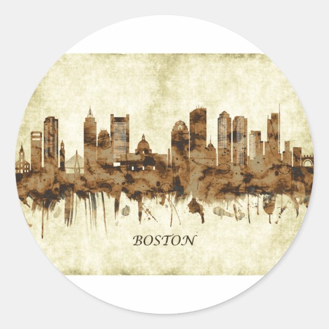 Adesivo Cidade de Boston Massachusetts (Frente)