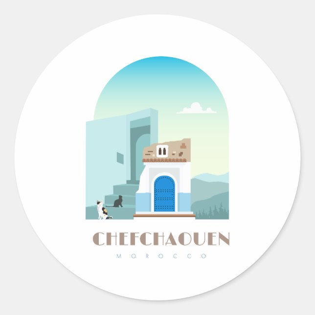 Adesivo Cidade de Chefchaouen morocco Skyline (Frente)