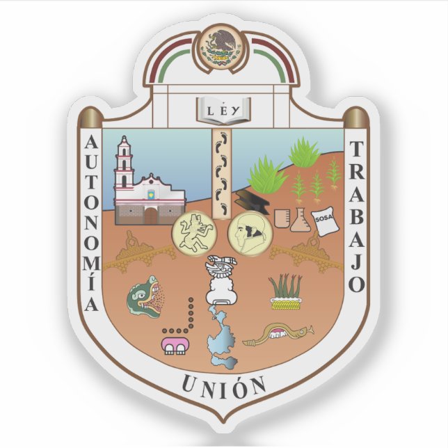 Adesivo Cidade de Ecatepec de Morelos casaco de armas, Méx (Frente)