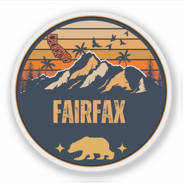 Adesivo cidade de Fairfax, Califórnia (Frente)