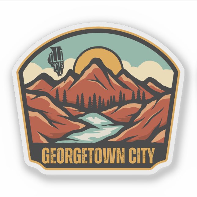 Adesivo cidade de Georgetown, Illinois (Frente)