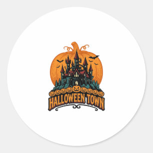 Adesivo Cidade de Halloween Castelo Assombrado Abóbora Vin