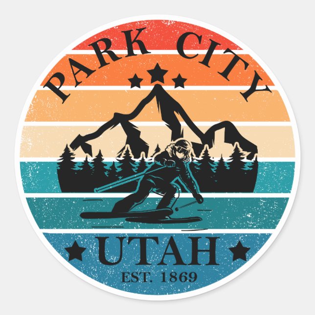 Adesivo Cidade de Park, Utah, vintage (Frente)