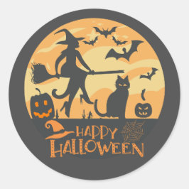 Adesivo Cidade do Halloween e Gatos Negros