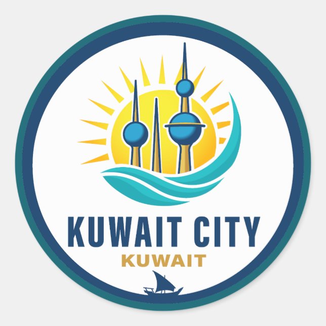 Adesivo Cidade do Kuwait Kuwait Oriente Médio (Frente)