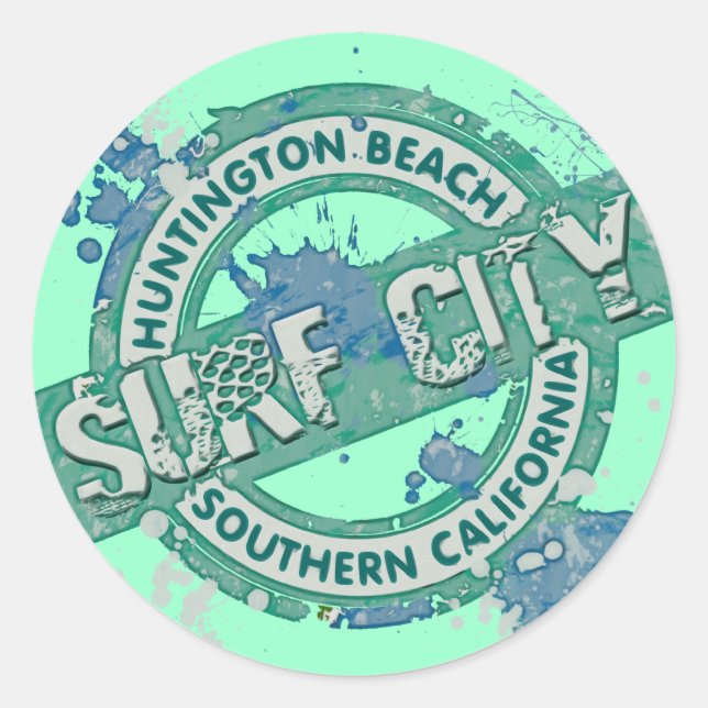 Adesivo Cidade do Surf de Huntington Beach Southern Califo (Frente)