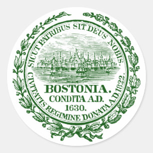 Adesivo Cidade do vintage do selo de Boston, verde