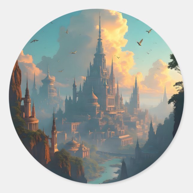 Adesivo Cidade dos Ecos – Paisagem Urbana Antiga (Frente)