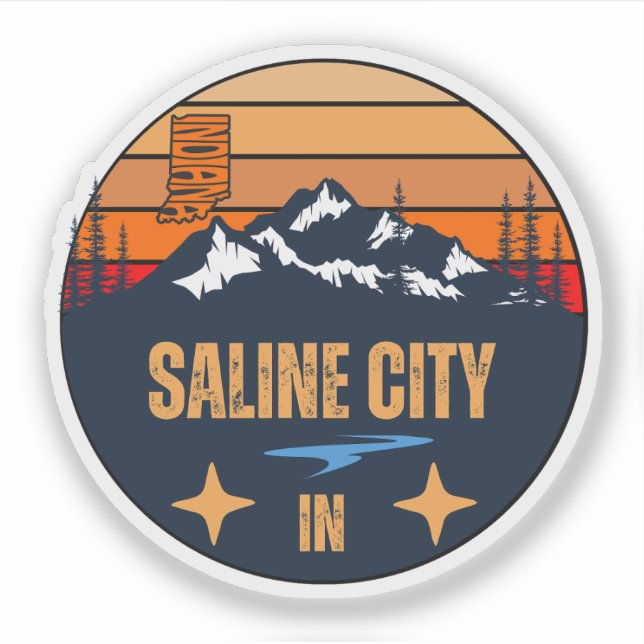 Adesivo Cidade Salina, Indiana (Frente)
