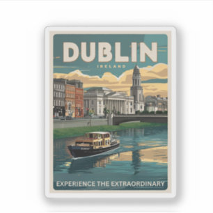 Adesivo Cidade vintage de Dublin, presentes de viagem da R