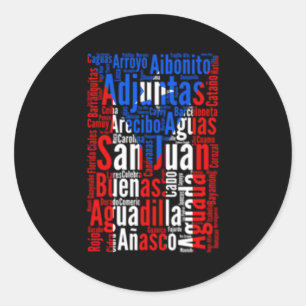 Adesivo Cidades porto-riquenhas Porto Rico Bandeira Boricu
