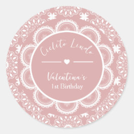 Adesivo Cielito Lindo 1º Aniversário Rosa