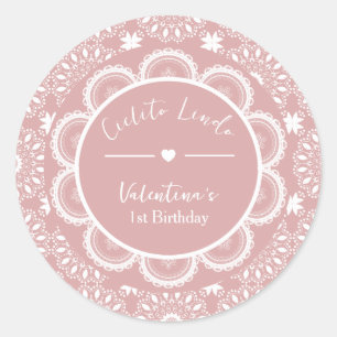 Adesivo Cielito Lindo 1º Aniversário Rosa