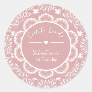 Adesivo Cielito Lindo 1º Aniversário Rosa