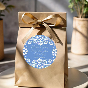 Adesivo Cielito lindo azul empoeirado chá de fraldas mexic