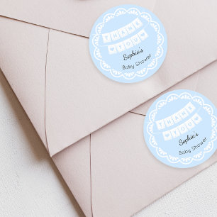 Adesivo Cielito Lindo Chá de fraldas Azul Obrigado Sticker