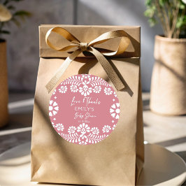 Adesivo Cielito lindo cor-de-rosa poeirado chá de fraldas 