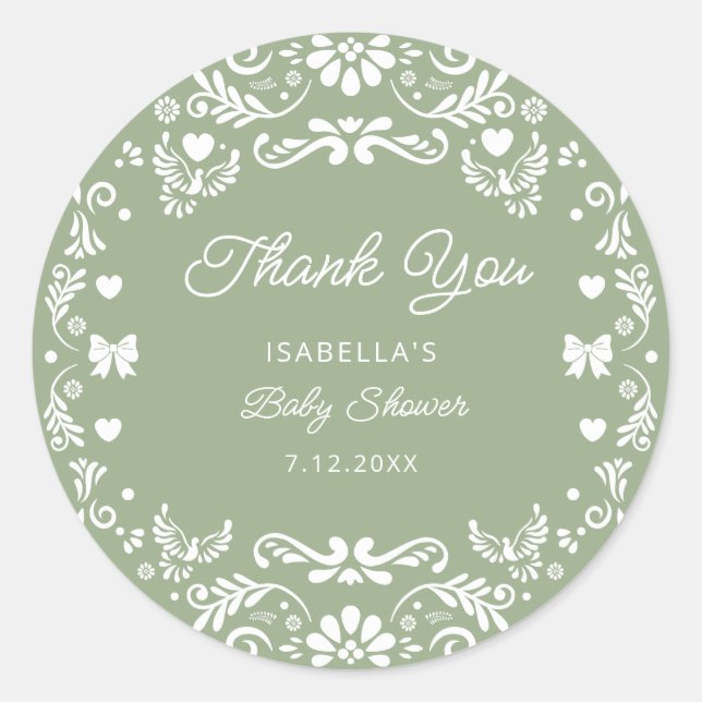 Adesivo Cielito Lindo Talavera Mexicano Baby Show Obrigado (Frente)