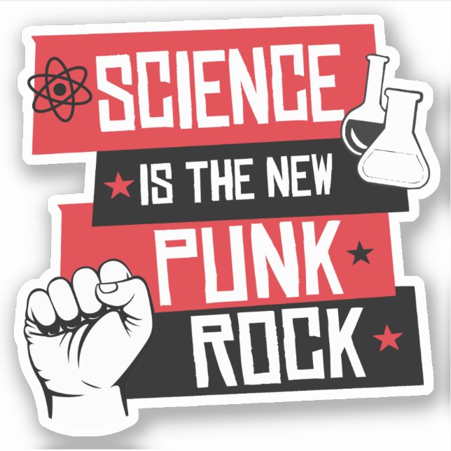 ADESIVO CIÊNCIA É A NOVA ROCHA DE PUNK (Frente)