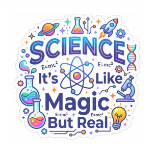 Adesivo Ciência É Como Magia Mas Real Professor de Ciênc