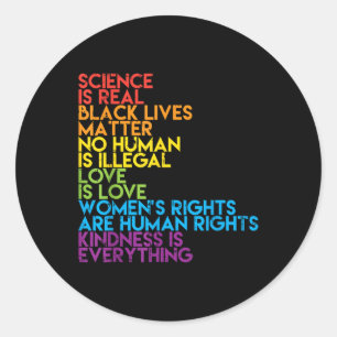 Adesivo Ciência é real Black Lives Rainbow Lgbt Pride Blm