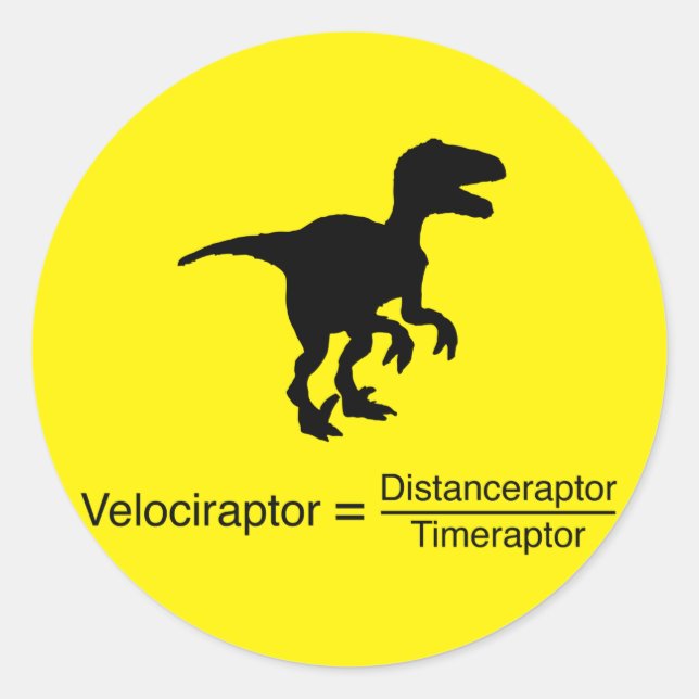 Adesivo ciência engraçada velociraptor (Frente)