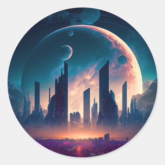 Adesivo Ciência Ficha Espacial Cyberpunk (Frente)