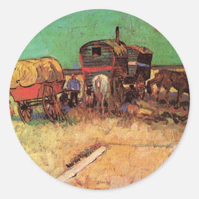 Adesivo Ciganos com caravanas por Vincent van Gogh (Frente)