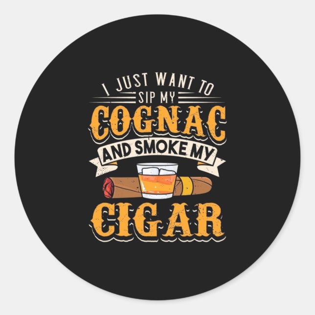 Adesivo Cigar Lover | My Cognac And Smoke My Cigar (Frente)