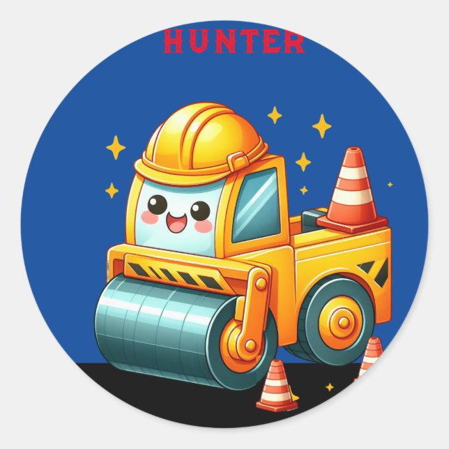 Adesivo Cilindro de Vapor de Menino Personalizado (Frente)