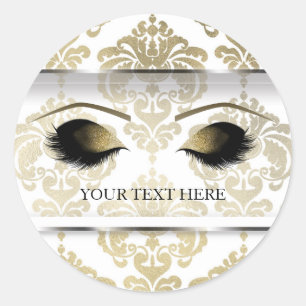 Adesivo Cílios Dourado Damask Vintage Glam Maquiagem Moder