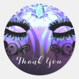Adesivo Cílios Glamour Roxo Favor de Festa de Mascarada