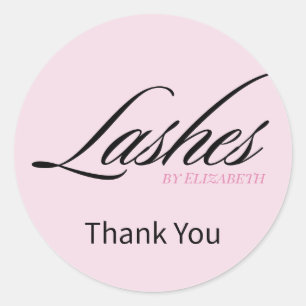 Adesivo Cílios Rotulo Blush Rosa Obrigado Negócios