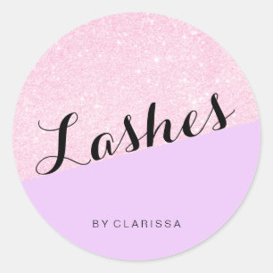Adesivo Cílios roxos glitter dourado rosa moderno e elegan